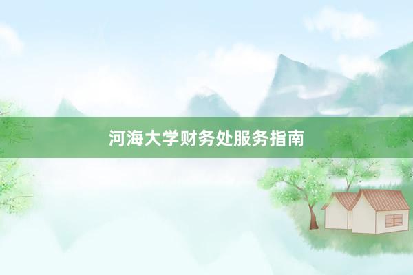 河海大学财务处服务指南